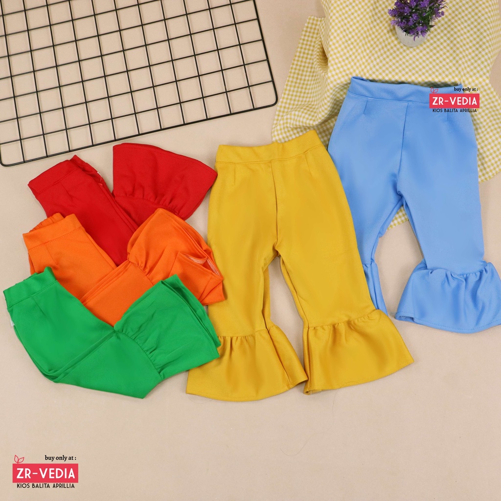 Trumpet Polos 6-7 Tahun / Celana Cutbray Adem Anak Perempuan Legging Cewek Modis Girl Lucu Panjang