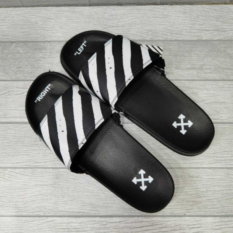 Sandal Slide Pria Off White. Ukuran 40-44. Free Paper Bag