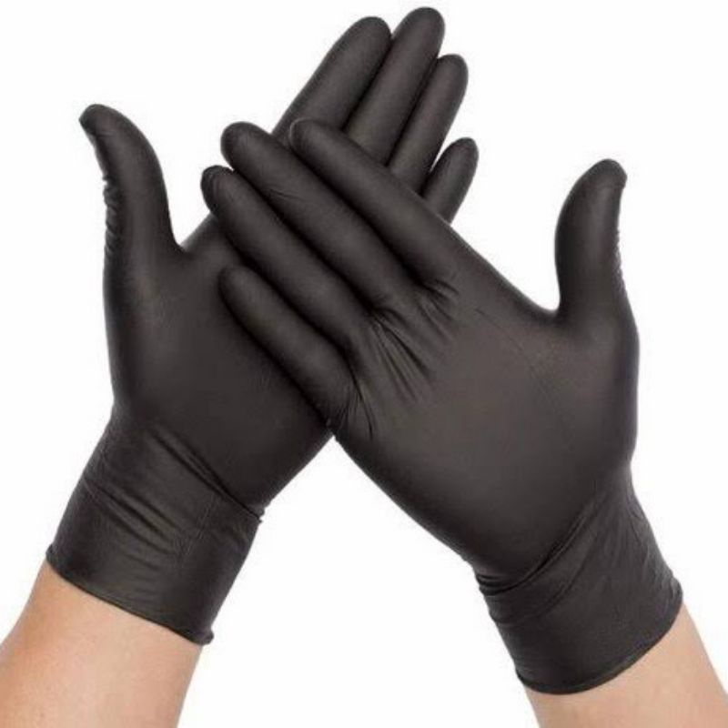 Sarung Tangan Hitam Nitrile Glove Detailing Bahan Latex Sarung Tangan Karet Medis