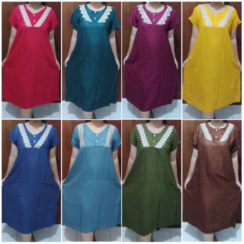 Daster Payung Renda Polos bisa pilih warna