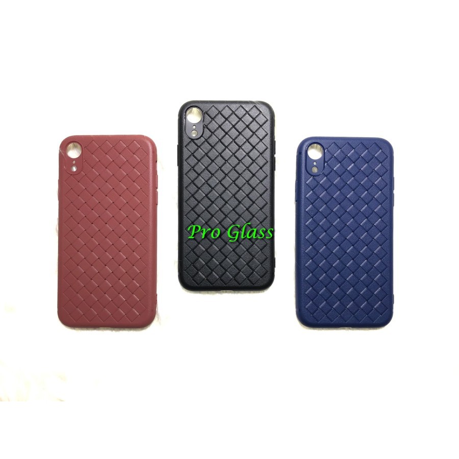 C103 Iphone X / XS / XR / XS MAX Premium Braided Leather Style Case / Kulit Anyam Silicone