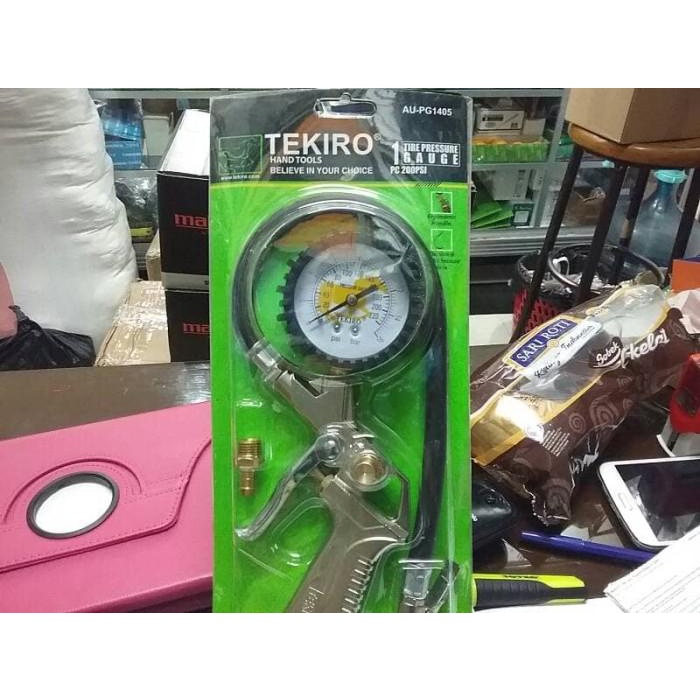 Pompa Inflator 3 In 1 Tekiro / Tire Gauge Tekiro / Isi Ukur Buang Angin