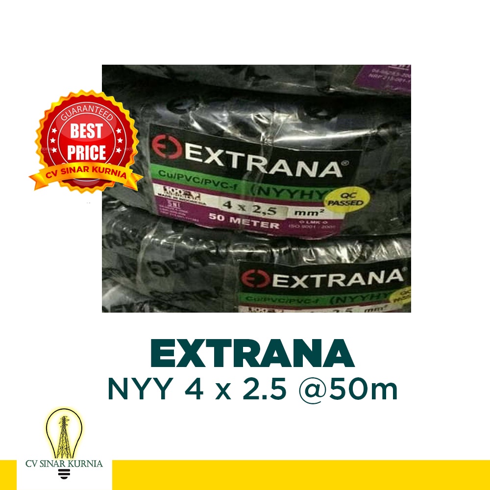 Kabel Listrik NYY 4x2,5mm 4x2.5mm 50M EXTRANA |Kabel NYY | SNI murah