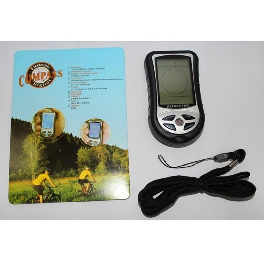 Mini 8 in1 LCD Digital Altimeter Barometer Thermo OMSE1PBK Compass Weather