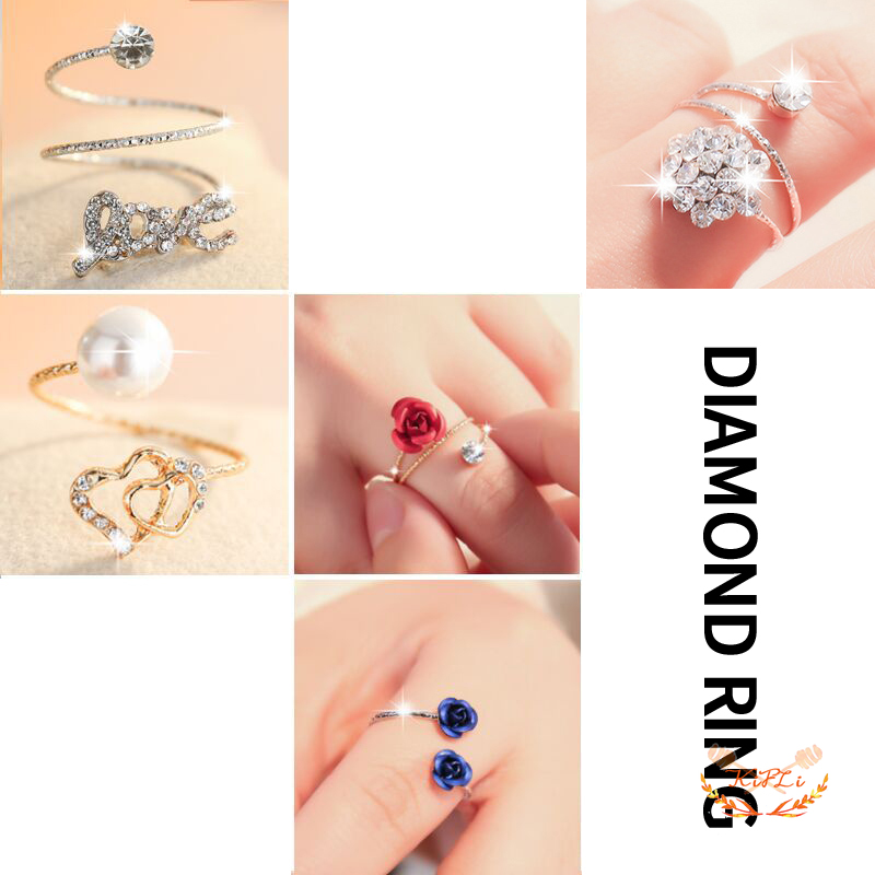 Cincin Perhiasan,Cincin Titanium Wanita,Mode Berlian Imitasi Korea,Ring Titanium