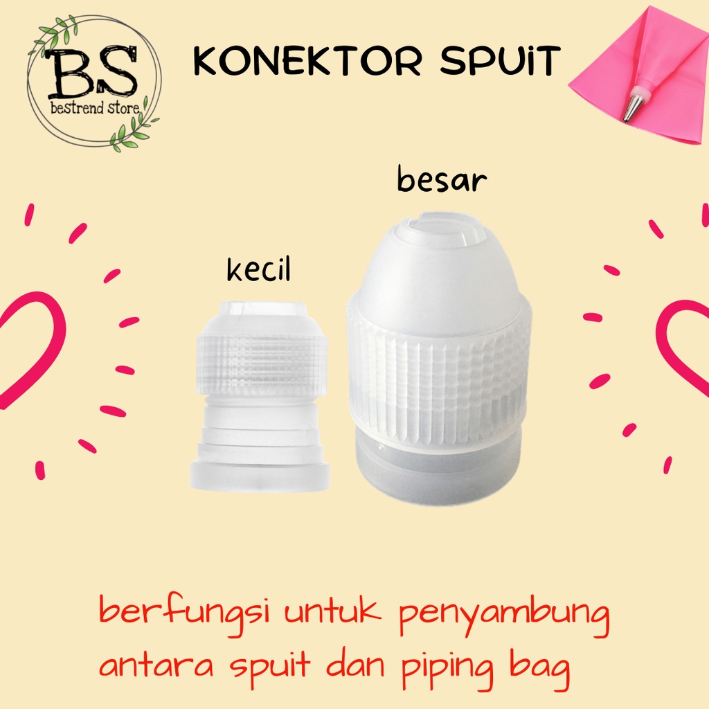 Konektor Spuit Penyambung Piping Bag Untuk Kantong Segitiga Silikon