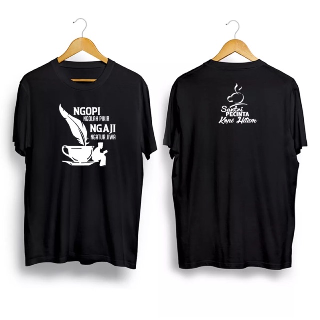KAOS SANTRI PECINTA KOPI HITAM ISLAMI HITAM NEW