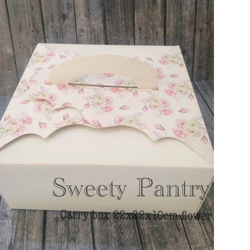 

Promo dus kue/box kue/kemasan kue/packaging kue carry box 22 flower CFF5