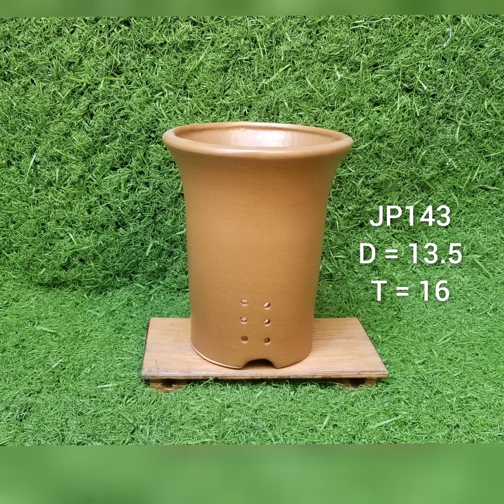 Pot keramik bulat tinggi cascade JP143