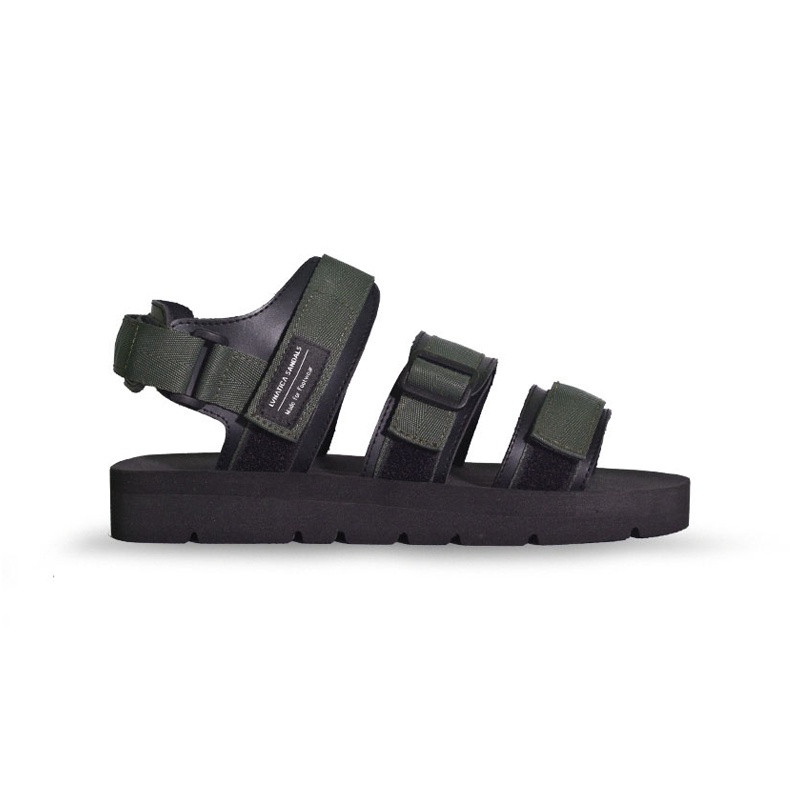 ALTO OLIVE BLACK ORIGINAL x LVNATICA Sandal Casual Hijau Hitam Pria Sendal Gunung Kasual Jalan Santai Harian Main Hangout Lebaran Traveling Fashion Distro Remaja Dewasa Outdoor Adventure Premium Travelling Footwear Tali 3 Green Strap Keren Terbaru Branded