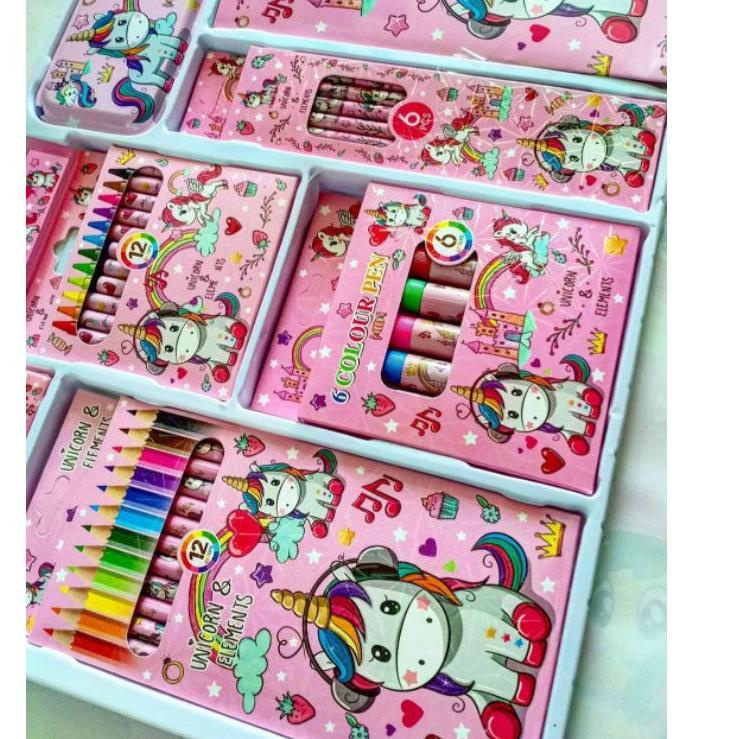 

dtkz361 Alat tulis set / Alat gambar set Pony / Unicorn / Spiderman / Cars / Frozen / dll lengkap xnhd147