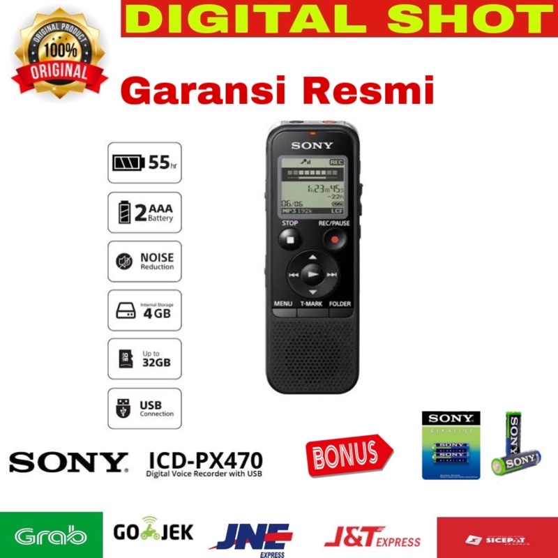 Sony Voice Recorder ICD-PX470 Perekam Suara Sony ICD PX470 ORIGINAL