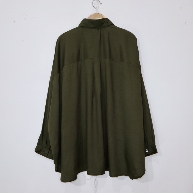 KARA.ID Kemeja  POCKET POLOS Oversize - Kemeja Shirt - Pakaian wanita