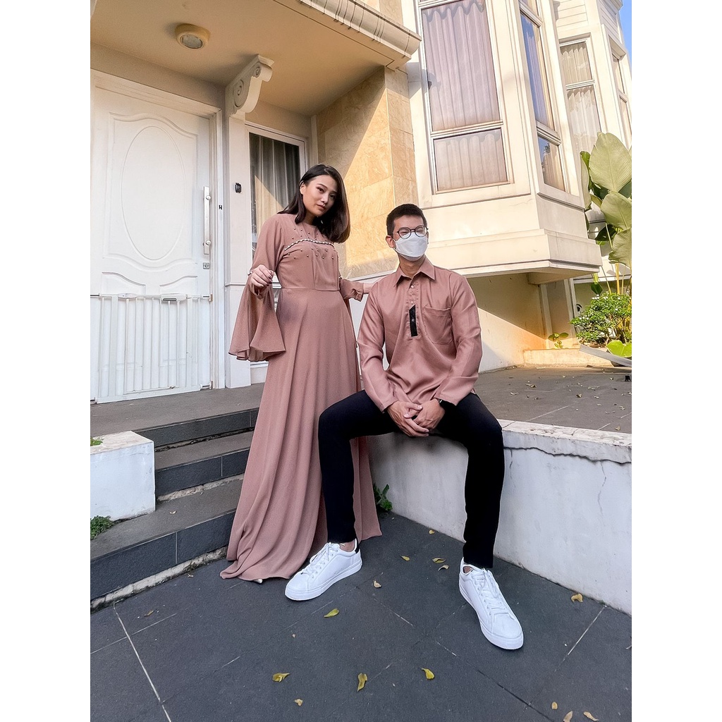 couple 671# couple cewe&amp;cowo terbaru// gamis dan kemeja couple