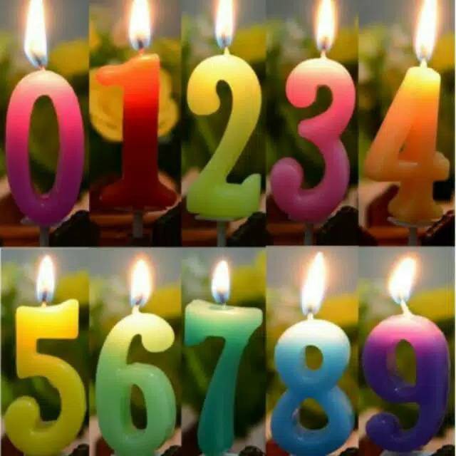 Lilin Angka Ulang Tahun Korea Warna Warni / Lilin Happy Birthday / Lilin Angka Ultah