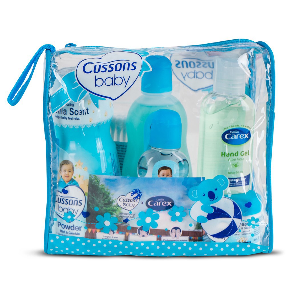 CUSSONS  / ZWITSAL / CUSSONS MURAH GIFT SET MINI / MEDIUM TOILETRIES BABY SHOWER PAKET HADIAH BAYI CUSSON S-CUSSONS MEDIUM BIRU