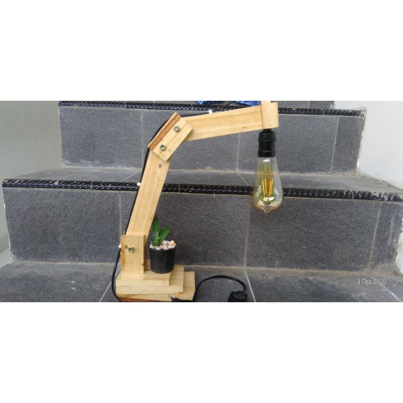 Lampu Tidur Kayu Wood Stand Lamp Lampu Hias