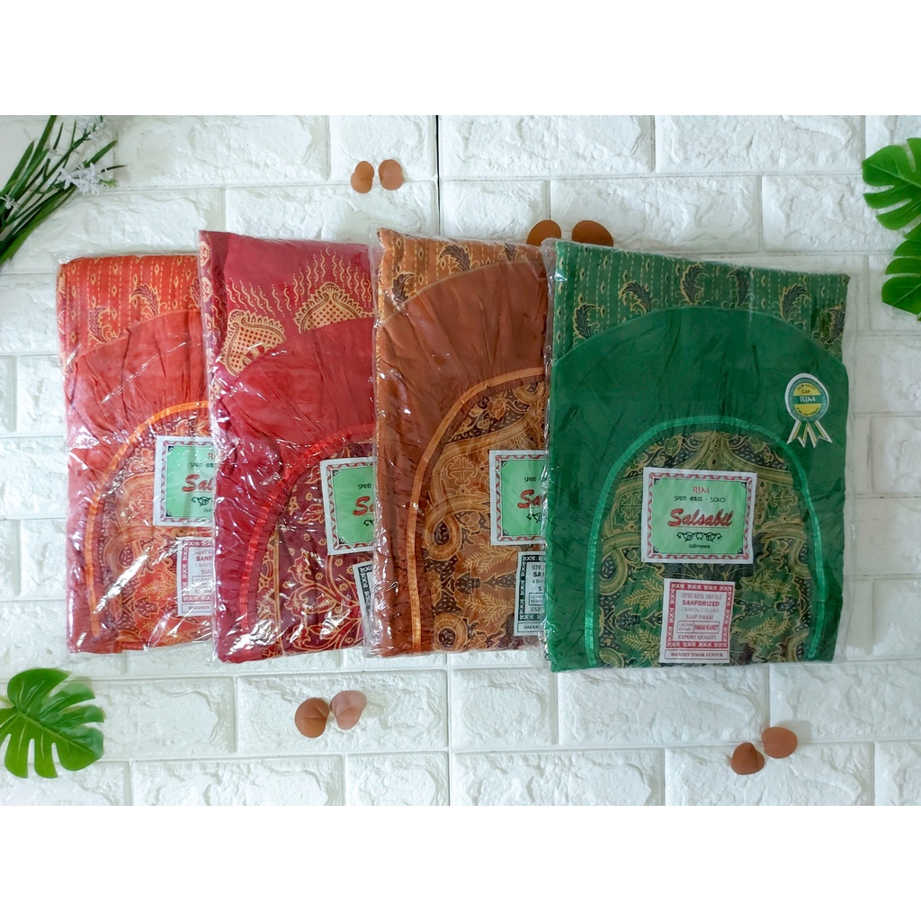 SALSABIL SPREI BATIK ASLI SOLO NO 1 BATIK CAP RIM 1 BANTAL 2 GULING 180 x 200 cm SEPREI KAIN ORIGINA