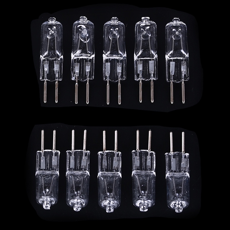(LUCKID) 5pcs Lampu Bohlam Halogen JC 220V G5.3 35W / 50W Warna Kuning