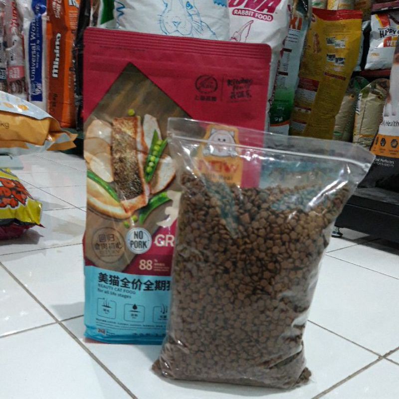 KF KITCHEN FLAVOR BEAUTY REPACK 1KG MAKANAN KUCING KITTEN / DEWASA ALL STAGES