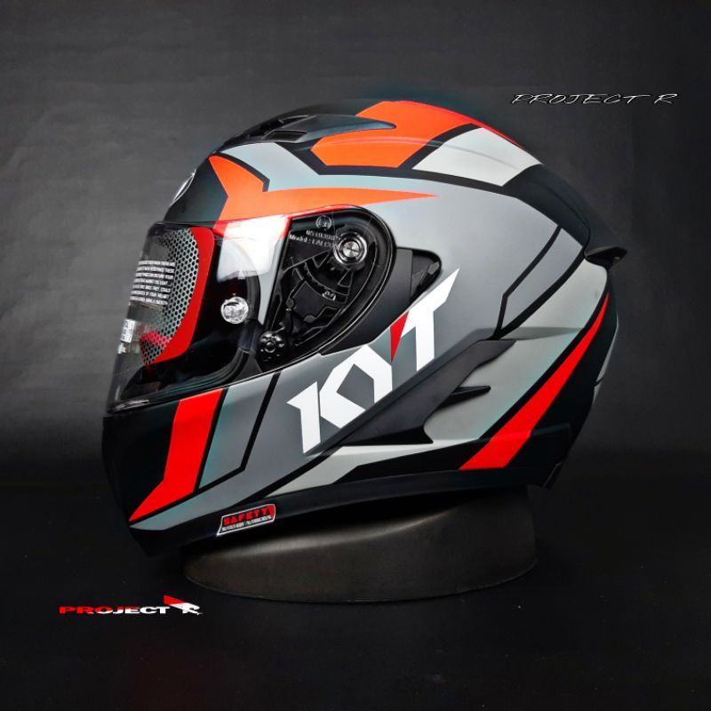 KYT FALCON FR RAID BLACK MATT RED FLUO