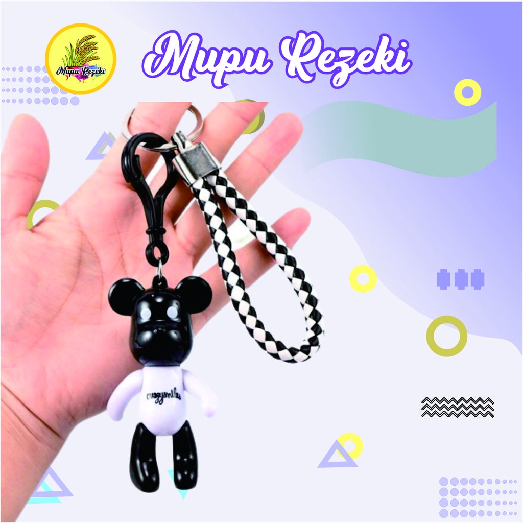 Cute Mini Bear Gantungan Tas Accessories Karakter Gantungan Kunci Kecil Beruang Gantungan Boneka Ber