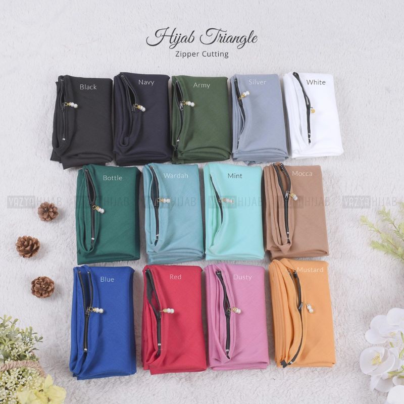 Hijab Triangle Zipper Cutting