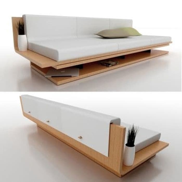 Sofa kayu jati model baru modern multifungsi minimalis  