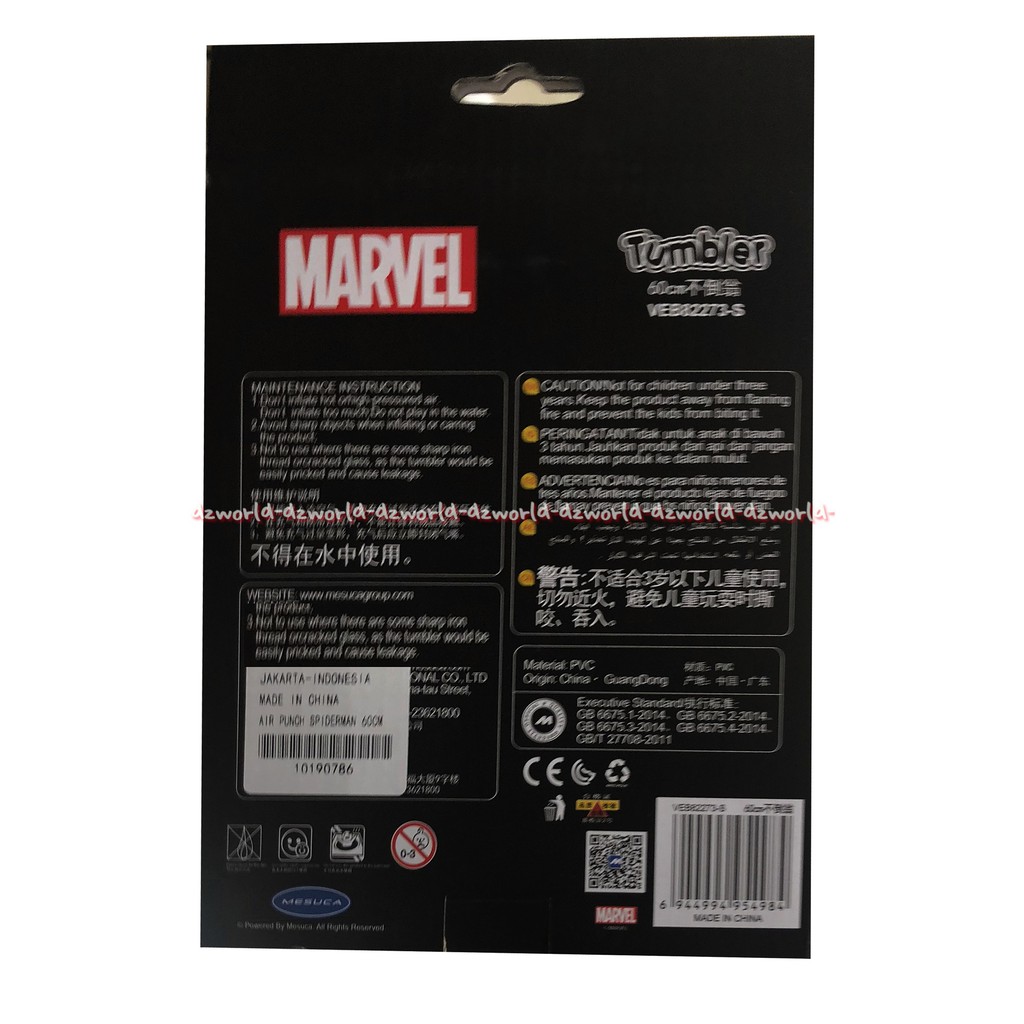 Marvel Tumbler Boneka Balon Tiup Kapten America 60cm Balon Tinju