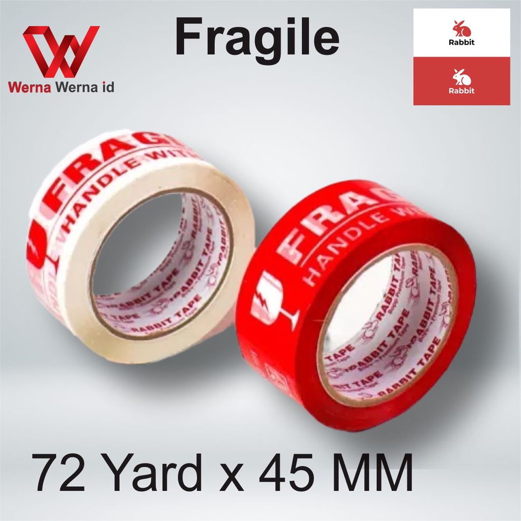 

Rabbit Lakban Tape Fragile Merah Putih