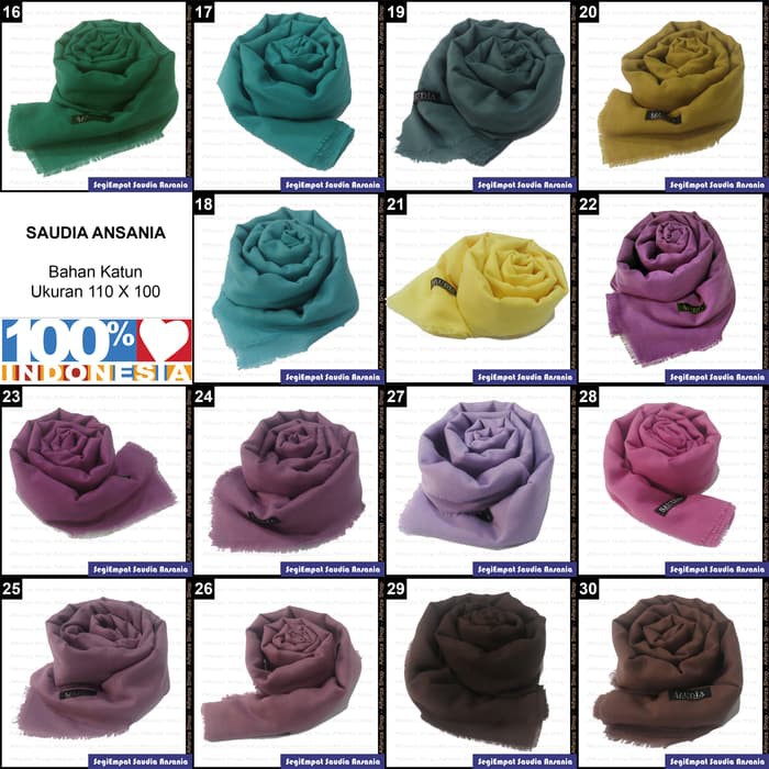 Square Hijab Jilbab Segi Empat Saudia Ansania