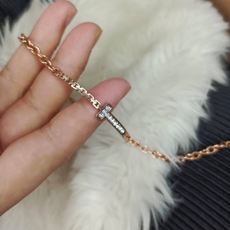 gelang rantai wanita + BOX anti karat awet mewah mirip emas asli