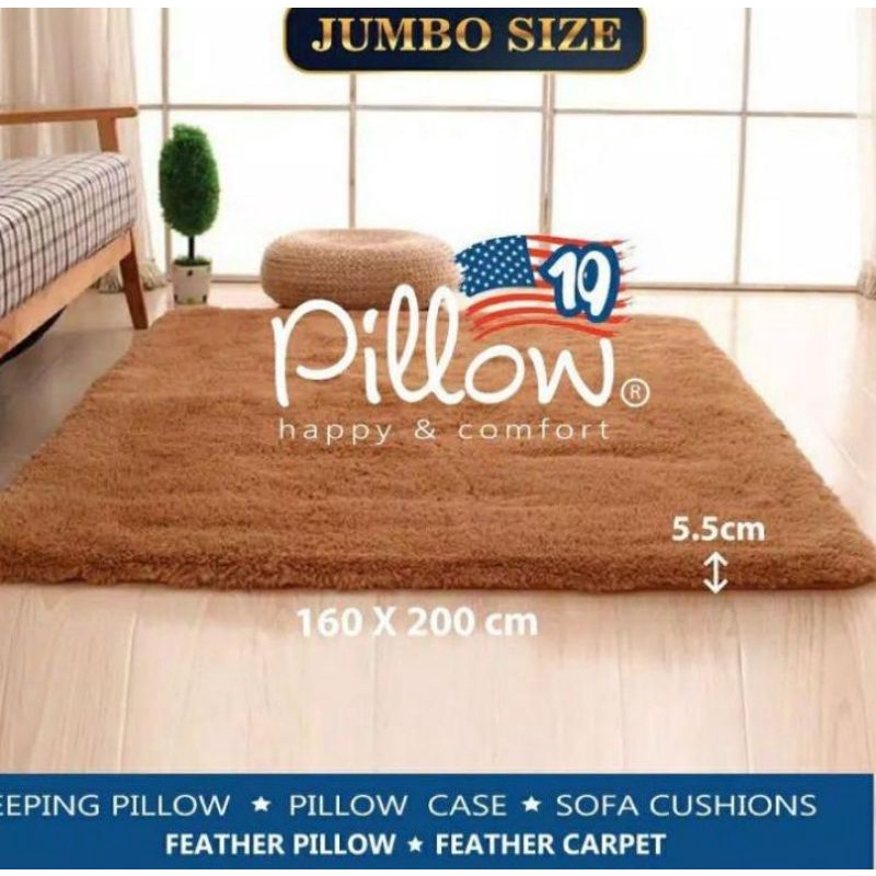 KARPET PILLOW BULU RASFUR JUMBO/BESAR KARPET BULU PILLOW ASLI UK-160×200 CM JUMBO