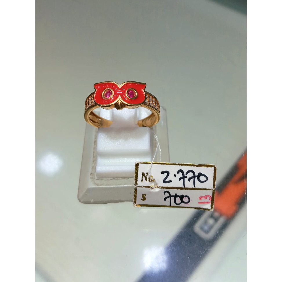 Cincin Emas Fashion Mask Red Kadar 70% 2.77 Gram Size 13