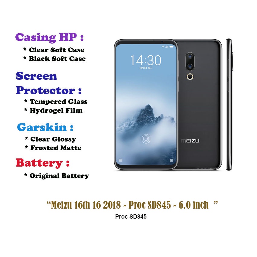 Meizu 16th 16 2018 - Proc SD845 - 6.0 inch - Case - Screen Protector - Battery - Dll