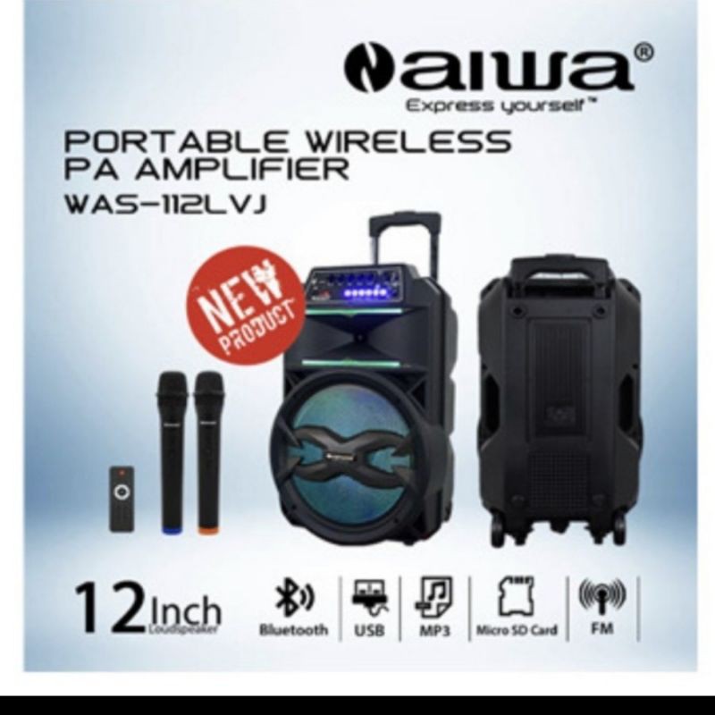 speaker portable wireless metting aiwa Was-112LVJ.bluetooth.