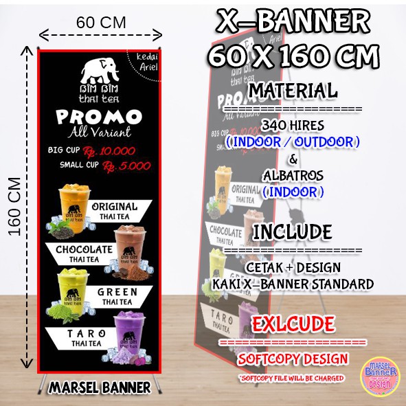 Jasa Pembuatan X Banner Roll Up Banner Toko Shopee Indonesia