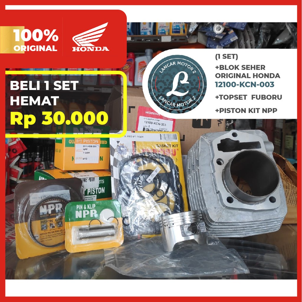 Jual Paket Boring Blok Seher Tiger Kcn Asli Original Honda Topset Fuboru Pistonkit Npp