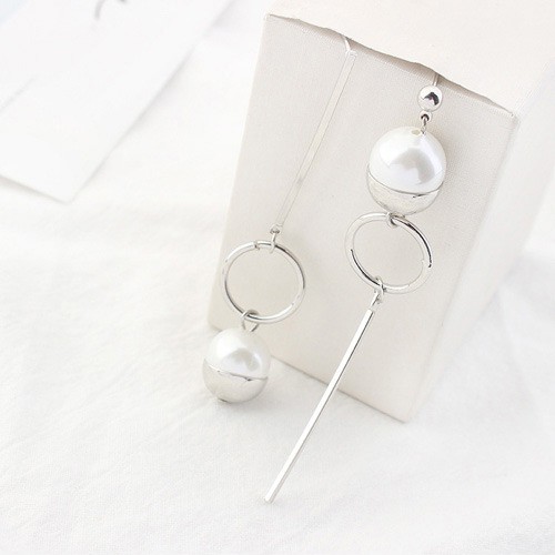 LRC Anting Tusuk Fashion Color Long Strip Decorated Earrings