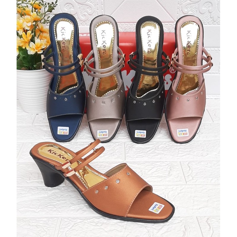 WEDGES SANDAL WANITA KICKERS SEMIGLOS TERBARU SLOP FR-70 MURAH BERKUALITAS