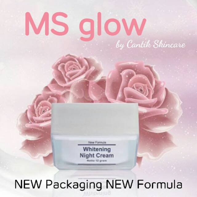 Night cream MS Glow by Cantik Skincare / Krim malam Acne Whitening Glow Ultimate Flek / Busui Bumil