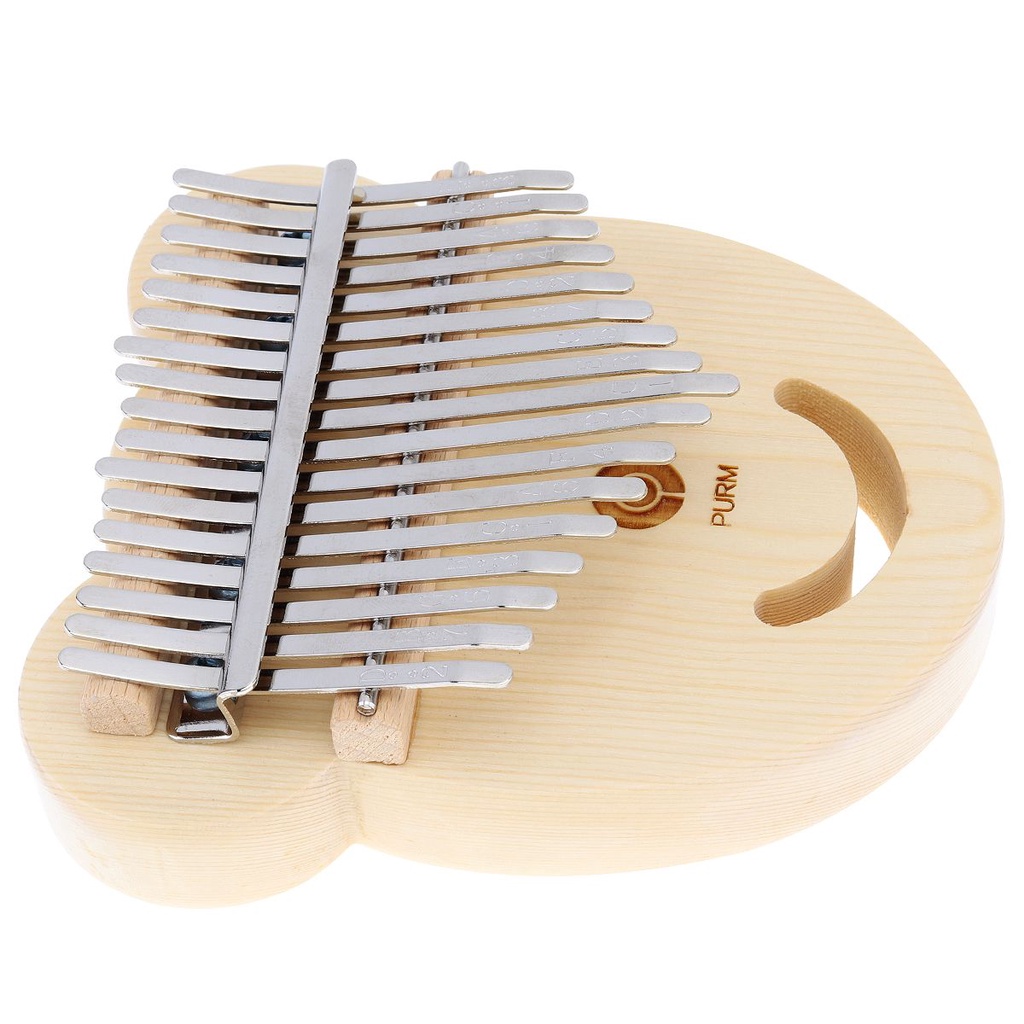 Kalimba Mbira Piano Jempol 17 Kunci Bentuk Wajah Beruang Bahan Kayu Cemara Dengan Tuning Hammer