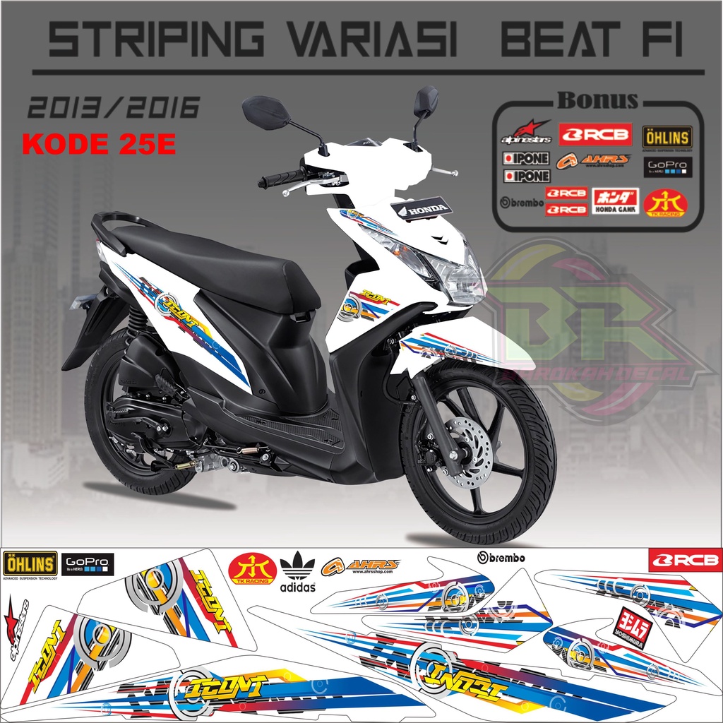 Striping Beat Fi 2013-2016 Stiker Lis Motor Beat Variasi kode 25