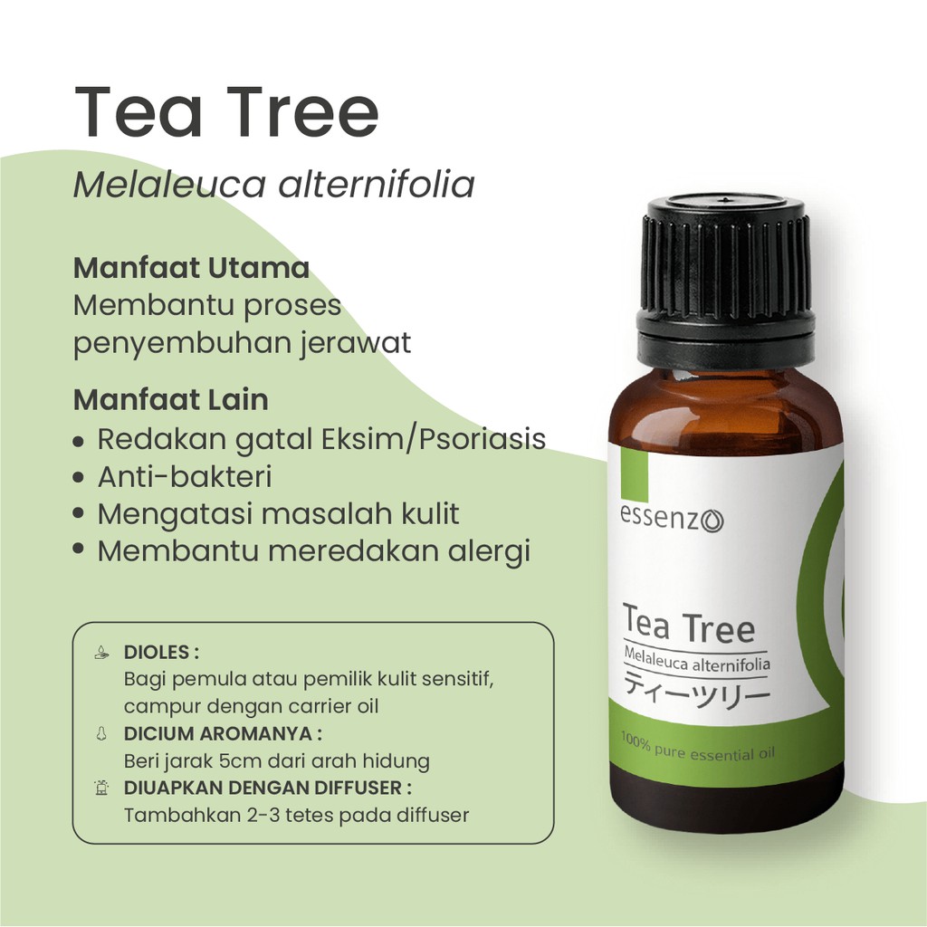 Tea Tree Oil Essenzo 10ml Membantu Proses Penyembuhan Jerawat Indonesia