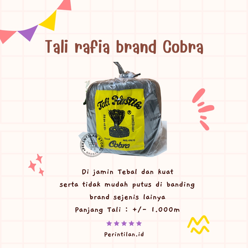 

Tali Rafia Hitam Cobra / Gulungan Besar 1 Kg