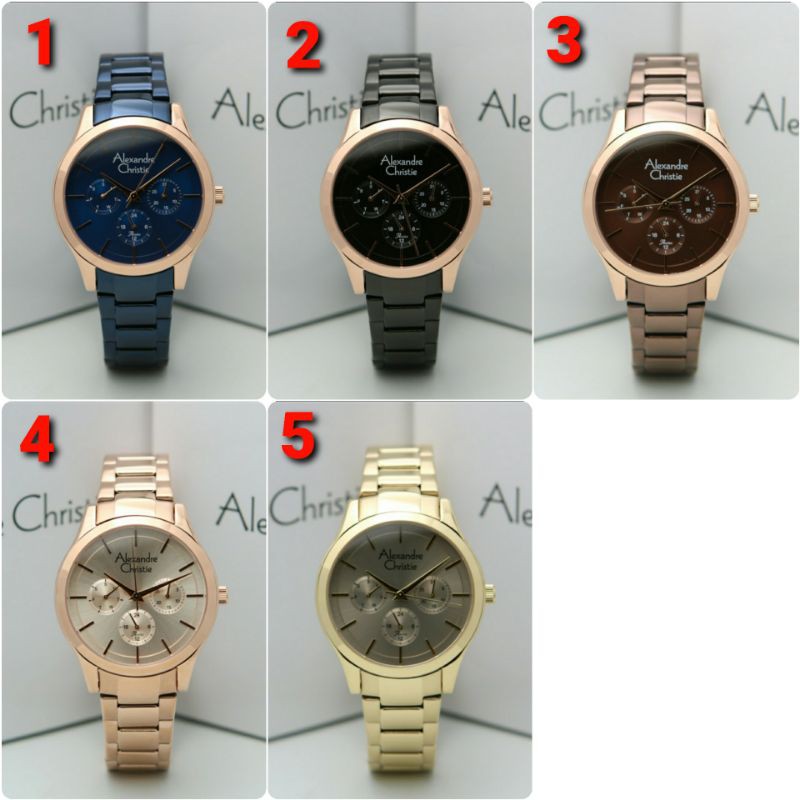 ORIGINAL GARANSI RESMI JAM TANGAN WANITA ALEXANDRE CHRISTIE CEWEK RANTAI ALEXANDER CRISTIE AC ECSO