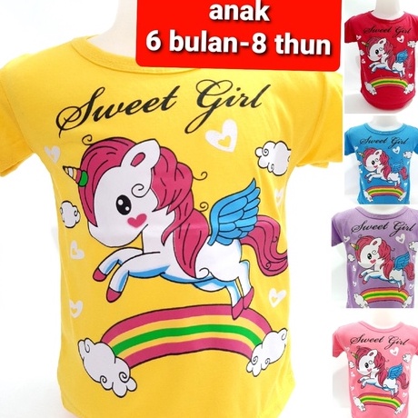 ( Grosir ) 6 bulan-8 thun MIX CEWEK kaos anak perempuan (50 pcs =1 klik S,M,L,XL,NO.4, NO.6) baju atasan size random gambar campur pakaian