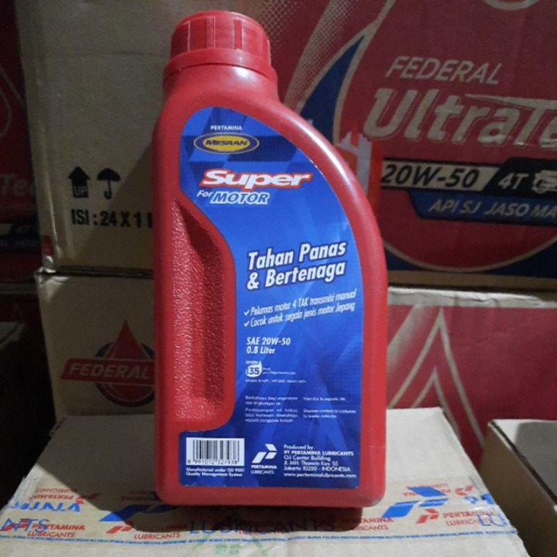 OLI PERTAMINA MESRAN SUPER MOTOR 08L 20W-50 API SG JASO MA
