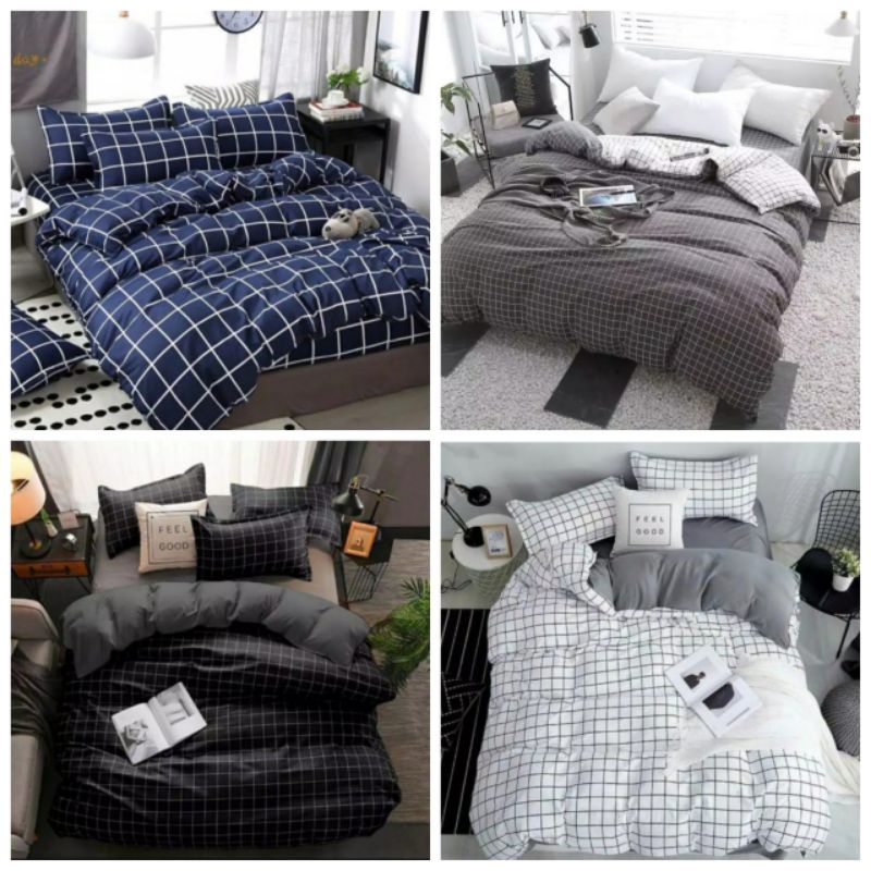 SPREI 160x200 MOTIF KOTAK AESTHETIC,GINGHAM MURAH TERLARIS