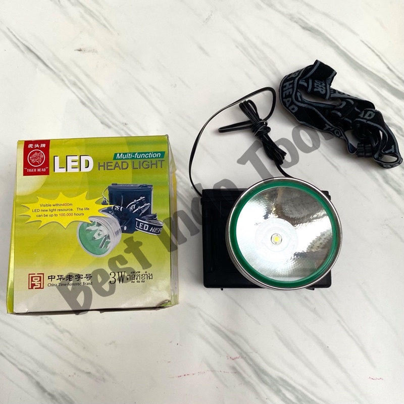 SENTER KEPALA TIGER LAMPU HEAD LIGHT LED ZOOM LAMP HEADLAMP SPOTLIGHT CAMPING BATTERY BATERAI MULTIG